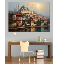 İstanbul Boğazı Ve Tarihi Evler Dekoratif Kanvas - Mdf Ahşap Tablo