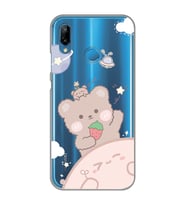 Huawei P20 Lite Uyumlu Tatlı Ayıcık Desenli Şeffaf Telefon Kılıfı