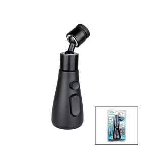 360 DERECE DÖNEBİLEN- 3 MOD  SİYAH YAĞMUR PÜSKÜRTME BORULU KUBAR MUSLUK UCU KTX-3289 (5343)