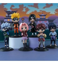 Naruto Shippuden 6'lı Anime Manga Figür Seti Uzumaki Kakashi İtachi Sakura Sasuke Bir Arada 15 cm.
