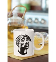 Tupac Silüeti Baskılı Porselen Kupa Bardak