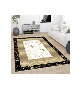 Rovigo Home Dijital Baskı Yıkanabilir Kaymaz Taban Salon Halısı RVG0385 (Beyaz)
