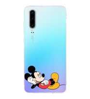 Huawei P30  Kamera korumalı Kapak Mickey Mouse Tasarımlı  Şeffaf Kılıf