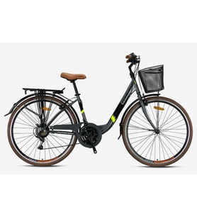 TETRA 3.0 - 28" City Bike - 15' - 21 Vites - V.B. - Mat Füme-Siyah/Neon Sarı