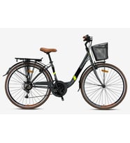 TETRA 3.0 - 28" City Bike - 15' - 21 Vites - V.B. - Mat Füme-Siyah/Neon Sarı (Siyah-Neon Sarı)