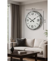 60 Cm Krom Metal Dizayn Duvar Saati