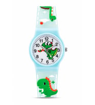 Erkek Çocuk Turkuaz Dinozor Desenli Silikon Kordon Analog Kol Saati ST-304442