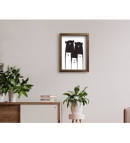 BK Home Doğal Masif Ahşap Çerçeveli Tablo 45x65cm-36