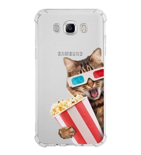 PrintiFy Samsung Galaxy J7 2016 Uyumlu Kedi 1 Baskılı Şeffaf Köşe Korumalı Antişok Kılıf