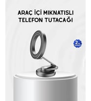 Manyetik Katlanabilir Araç Telefon Tutucu – Magsafe Uyumlu, 360° Ayarlanabilir, Güçlü Mıknatıs