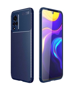 Vivo V21 Kılıf Esnek Soft Karbon Tasarım Legion Serisi (Lacivert)