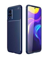 Vivo V21 Kılıf Esnek Soft Karbon Tasarım Legion Serisi (Lacivert)