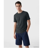 LCWAIKIKI Classic Antrasit Slim Fit Bisiklet Yaka Erkek Tişört