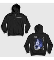 Presmono Unisex Siyah Tour Fred Again Sırt Baskılı Fermuarlı Kapüşonlu Sweatshirt 535333tt