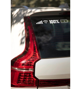 Batarya Wifi Icon Araba Motorsikler Sticker 29cmx5 cm