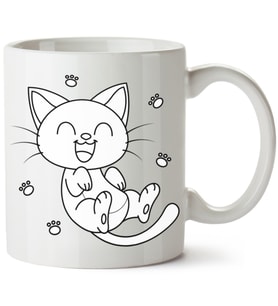 Kedi Baskılı Porselen Kupa Bardak