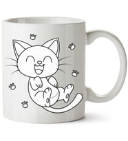 Kedi Baskılı Porselen Kupa Bardak