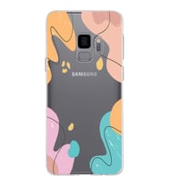 Samsung Galaxy S9 Kapak Karışık Renkler Tasarımlı Şeffaf Silikon Kılıf