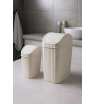 2'li Çift Kapaklı Slim Çöp Kovası Ev Ofis Banyo Mutfak Düzenleyici Çöp Kutu
