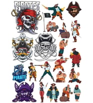 Korsan Sticker Set 6 20 Parça Telefon, Tablet, Defter, Laptop Sticker