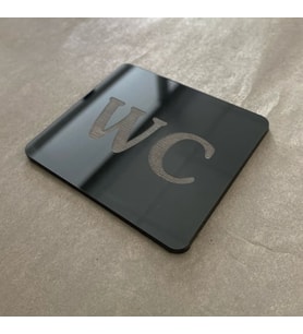 Siyah Minimal Seri WC Yönlendirme Levhası