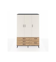 Hyperion Dolap 5 Raflı 5 Çekmeceli Tek Askılı 132x44x195 Antrasit-Aytaşı/Çam