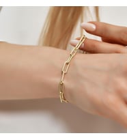 Goldium 14 Ayar Altın Zincir Bileklik (Sarı)