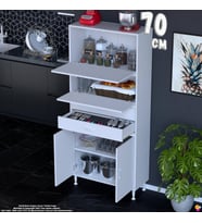 Eliusta Nexa 70 cm 2 Çekmece 4 Kapaklı Çok Amaçlı Mutfak, Bakliyat ve Kahve Köşesi Banyo Dolabı 70x181x32 cm