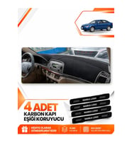HYUNDAİ SONATA (2004-2007) Uyumlu Ön Torpido Koruma Kılıfı Halısı - Siyah Gri