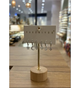 Yakemiyou Silver Fiyonk Konsept Altılı Küpe