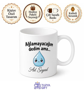 Çocuğu Okula Başlayan Anne İlk Gün Gözyaşı Esprili Kupa Bardak Hediye