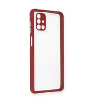 Samsung Galaxy M51 Kılıf Miami Şeffaf Silikon - Fuşya