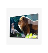 Miyrem Glasses Collection -A1^#  Aslan Hayvan Cam Tablo (Çok Renkli)