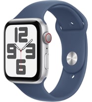 Apple Watch SE 2 2023 GPS + Cellular 40mm Gümüş Rengi Alüminyum Kasa ve Kot Rengi Spor Kordon Akıllı Saat Outlet (Açıklamayı Okuyunuz)
