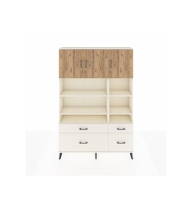 Arges Dolap 10 Raflı 4 Çekmeceli 3 Kapaklı 132x30x195 Aytaşı-Çam/Aytaşı