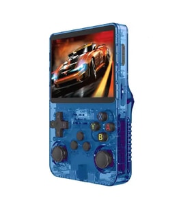 ScHitec 3.5 Inç OTG Çıkışlı Taşınabilir Retro Oyun Konsolu 15000+ Oyunlu El Atari Şeffaf Mavi R36S