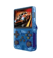ScHitec 3.5 Inç OTG Çıkışlı Taşınabilir Retro Oyun Konsolu 15000+ Oyunlu El Atari Şeffaf Mavi R36S