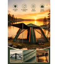4 5 Kişilik Kamp Çadırı Güneşlikli Suya Dayanıklı Geniş Hacimli Outdoor