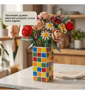 Orta Boy El Yapımı Mozaik Seramik Vazo – Renkli Geometrik Desenli Vazo
