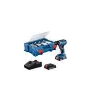 Bosch GSB 18V-45 Çift Akülü 2.0 Ah Darbeli Vidalama + 63 Parça Aksesuar Seti