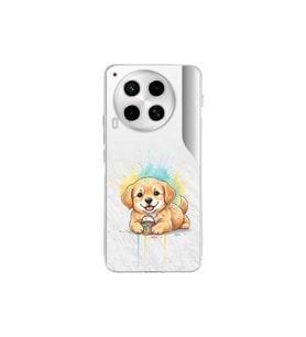 Tecno Camon 30 ile Uyumlu Splash Köpek Tasarımlı Şeffaf Silikon Kılıf