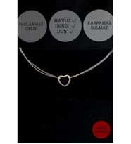 Kalp Figürlü Çelik Bileklik  Glorius Serisi (Gümüş)