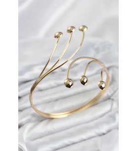 Pazu Bileklik Gold Renk Pirinç Puntalı TJ-BB8559