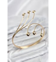 Pazu Bileklik Gold Renk Pirinç Puntalı TJ-BB8559