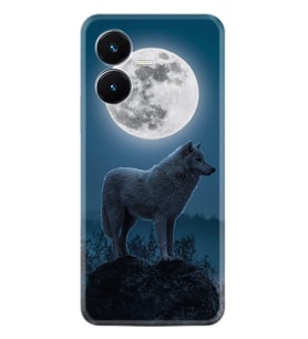 Vivo Y22S Kılıf Resimli Desenli Silikon Platinium Series Moon Wolf 1820