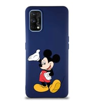 Realme 7 Pro Soft Premier Kapak Mickey Mouse-C Tasarımlı Silikon Kılıf - Lacivert (Şeffaf)