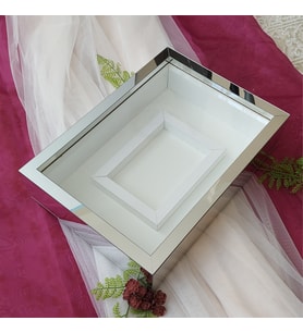 25X35 GÜMÜŞ LEDSİZ FOTOĞRAF BÖLÜMLÜ ANI ÇERÇEVESİ- NİŞAN SÖZ GÜLLERİNİZ İÇİN ÇERÇEVELER