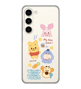 Samsung Galaxy S23 Uyumlu Winnie The Pooh Tasarımlı Şeffaf Telefon Kılıfı