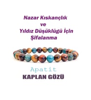 Hakiki Kaplan Gözü , Apatit Yıldız Düşüklüğü İçin Şifalanma Bileklik 8mm