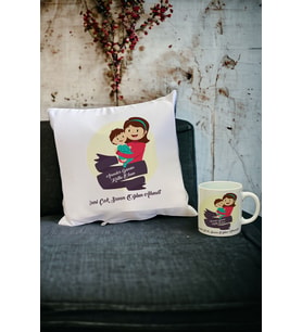 Anneler Günü Hediyesi Kupa Bardak ve Yastık Set 014 (Beyaz)